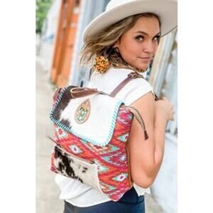 Myra On The Bright Side Aztec Calf Hair Western Backpack